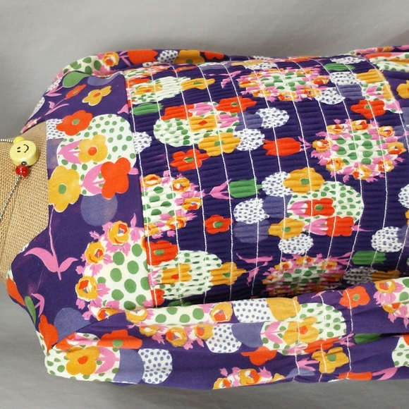 True Vintage Flower Power 70's Maxi Dress Girls Teen Mod Print See Measurements - Picture 4 of 10